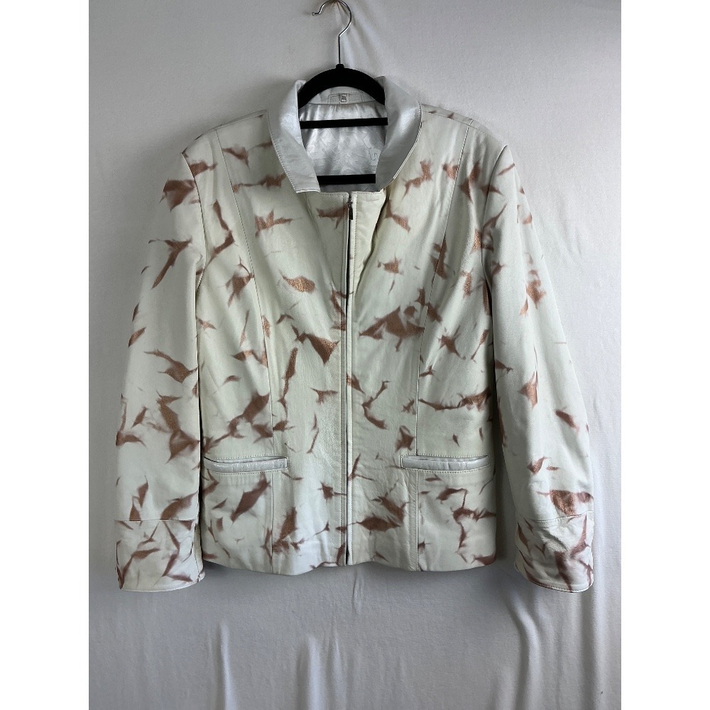 Sultan Leather Jacketโ Women's 3XL Abstract Print Full Zip Vintage